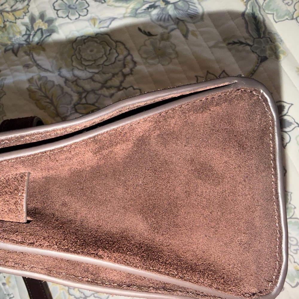 Tory Burch Suede Lee Radziwill Shoulder Bag in Dark Cocoa - Picture 7 of 16